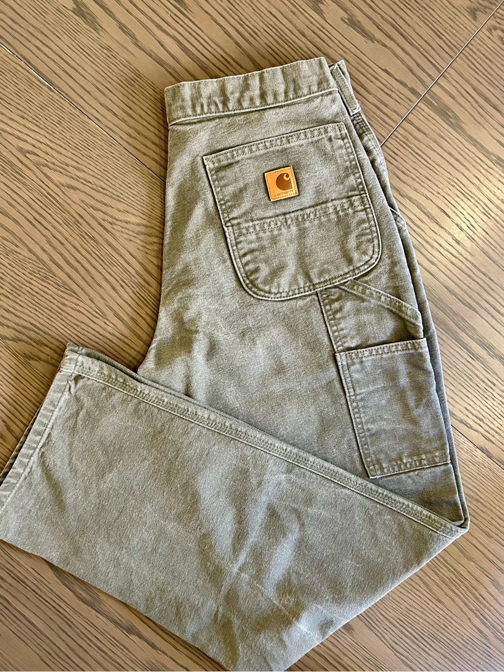 Carhartt Olive Green Relaxed Fit Jeans-built 2 serve/protect hardworking People